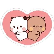 Bubu and Dudu - Adorable panda and bear couple hugging